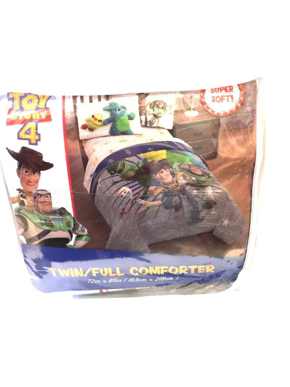 Toy Story 4 Twin/Full Comforter Woody Buzz Lightyear Forky Rex Bunny